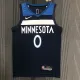 NBA Men 75th Anniversary Minnesota Timberwolves Dark Blue #0 RUSSELL Jersey High Quality Name and Number Print