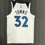 NBA Men 75th Anniversary Minnesota Timberwolves White #32 TOWNS Jersey High Quality Name and Number Print