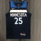 NBA Men 75th Anniversary Minnesota Timberwolves Dark Blue #25 ROSE Jersey High Quality Name and Number Print