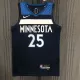 NBA Men 75th Anniversary Minnesota Timberwolves Dark Blue #25 ROSE Jersey High Quality Name and Number Print