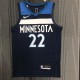 NBA Men 75th Anniversary Minnesota Timberwolves Dark Blue #22 WIGGINS Jersey High Quality Name and Number Print