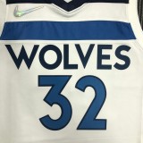 NBA Men 75th Anniversary Minnesota Timberwolves White #32 TOWNS Jersey High Quality Name and Number Print