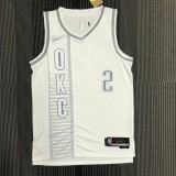 NBA Men 75th Anniversary Oklahoma City Thunder City Version White #2 GILGEOUS-ALEXANDER Jersey High Quality Name and Number Print