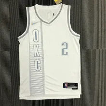 NBA Men 75th Anniversary Oklahoma City Thunder City Version White #2 GILGEOUS-ALEXANDER Jersey High Quality Name and Number Print