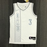 NBA Men 75th Anniversary Oklahoma City Thunder City Version White #3 PAUL Jersey High Quality Name and Number Print