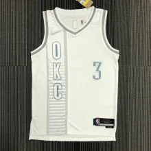 NBA Men 75th Anniversary Oklahoma City Thunder City Version White #3 PAUL Jersey High Quality Name and Number Print