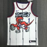 NBA Men Toronto Raptors Retro White #1 McGRADY Jersey High Quality Name and Number Print