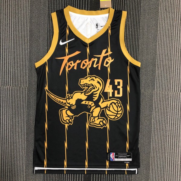 NBA Men 75th Anniversary Toronto Raptors Black #43 SIAKAM Jersey High Quality Name and Number Print