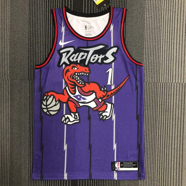 NBA Men Toronto Raptors Retro Purple #1 McGRADY Jersey High Quality Name and Number Print