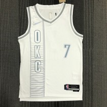 NBA Men 75th Anniversary Oklahoma City Thunder City Version White #7 ANTHONY Jersey High Quality Name and Number Print
