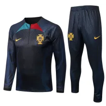 22-23 Portugal Black Sweater Tracksuit with Ink-jet Printing Thai Quality