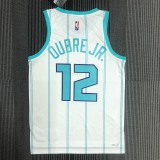 NBA Men 75th Anniversary New Season Charlotte Hornets #12 DUBRE JR. White Jersey High Quality Name and Number Print