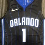 NBA Season 75th Anniversary Orlando Magic #1 McGRADY Black Jersey High Quality Name and Number Print