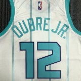 NBA Men 75th Anniversary New Season Charlotte Hornets #12 DUBRE JR. White Jersey High Quality Name and Number Print