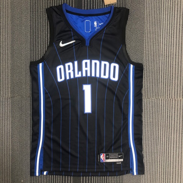 NBA Season 75th Anniversary Orlando Magic #1 McGRADY Black Jersey High Quality Name and Number Print