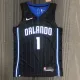 NBA Season 75th Anniversary Orlando Magic #1 McGRADY Black Jersey High Quality Name and Number Print