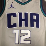 NBA Men Season 2019 Charlotte Hornets Grey #12 DUBRE JR. Jersey High Quality Name and Number Print