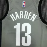 NBA Men 75th Anniversary Brooklyn Nets Grey with Jordan Logo #13 HARDEN Jersey High Quality Name and Number Print