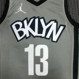 NBA Men 75th Anniversary Brooklyn Nets Grey with Jordan Logo #13 HARDEN Jersey High Quality Name and Number Print