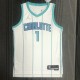 NBA Men 75th Anniversary New Season Charlotte Hornets #1 BALL White Jersey High Quality Name and Number Print