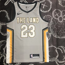 NBA Season 2018 Men Cleveland Cavaliers Grey #23 JAMES Jersey High Quality Name and Number Print