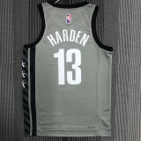 NBA Men 75th Anniversary Brooklyn Nets Grey with Jordan Logo #13 HARDEN Jersey High Quality Name and Number Print
