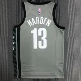 NBA Men 75th Anniversary Brooklyn Nets Grey with Jordan Logo #13 HARDEN Jersey High Quality Name and Number Print