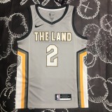 NBA Season 2018 Men Cleveland Cavaliers Grey #2 IRVING Jersey High Quality Name and Number Print