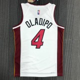 NBA Men 75th Anniversary Miami Heat White #4 OLADIPO Jersey High Quality Name and Number Print