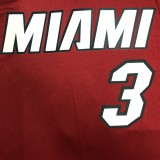 NBA Men 75th Anniversary Miami Heat Red #3 WADE Jersey High Quality Name and Number Print