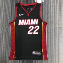 NBA Men 75th Anniversary Miami Heat Black #22 BUTLER Jersey High Quality Name and Number Print