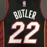 NBA Men 75th Anniversary Miami Heat Black #22 BUTLER Jersey High Quality Name and Number Print