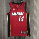 NBA Men 75th Anniversary Miami Heat Red #14 HERRO Jersey High Quality Name and Number Print