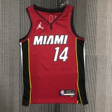 NBA Men 75th Anniversary Miami Heat Red #14 HERRO Jersey High Quality Name and Number Print