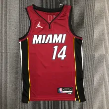 NBA Men 75th Anniversary Miami Heat Red #14 HERRO Jersey High Quality Name and Number Print