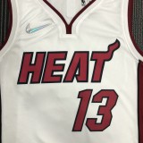NBA Men 75th Anniversary Miami Heat White #13 ADEBAYO Jersey High Quality Name and Number Print