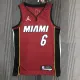NBA Men 75th Anniversary Miami Heat Red #6 JAMES Jersey High Quality Name and Number Print