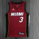 NBA Men 75th Anniversary Miami Heat Red #3 WADE Jersey High Quality Name and Number Print