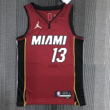NBA Men 75th Anniversary Miami Heat Red #13 ADEBAYO Jersey High Quality Name and Number Print