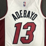 NBA Men 75th Anniversary Miami Heat White #13 ADEBAYO Jersey High Quality Name and Number Print