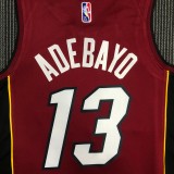 NBA Men 75th Anniversary Miami Heat Red #13 ADEBAYO Jersey High Quality Name and Number Print