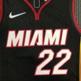 NBA Men 75th Anniversary Miami Heat Black #22 BUTLER Jersey High Quality Name and Number Print