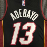 NBA Men 75th Anniversary Miami Heat Black #13 ADEBAYO Jersey High Quality Name and Number Print