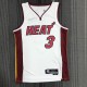 NBA Men 75th Anniversary Miami Heat White #3 WADE Jersey High Quality Name and Number Print