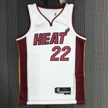 NBA Men 75th Anniversary Miami Heat White #22 BUTLER Jersey High Quality Name and Number Print