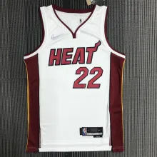 NBA Men 75th Anniversary Miami Heat White #22 BUTLER Jersey High Quality Name and Number Print