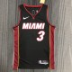 NBA Men 75th Anniversary Miami Heat Black #3 WADE Jersey High Quality Name and Number Print