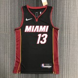 NBA Men 75th Anniversary Miami Heat Black #13 ADEBAYO Jersey High Quality Name and Number Print