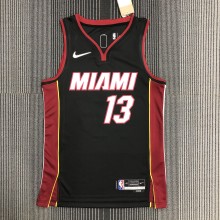 NBA Men 75th Anniversary Miami Heat Black #13 ADEBAYO Jersey High Quality Name and Number Print