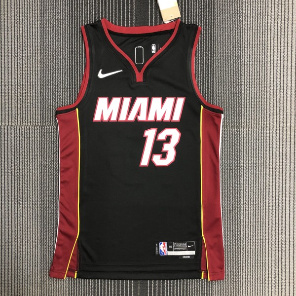 NBA Men 75th Anniversary Miami Heat Black #13 ADEBAYO Jersey High Quality Name and Number Print